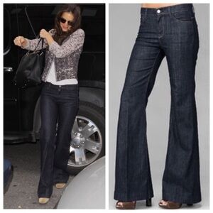 7FAM Ginger Dark Wash High Rise Flare Jeans 26